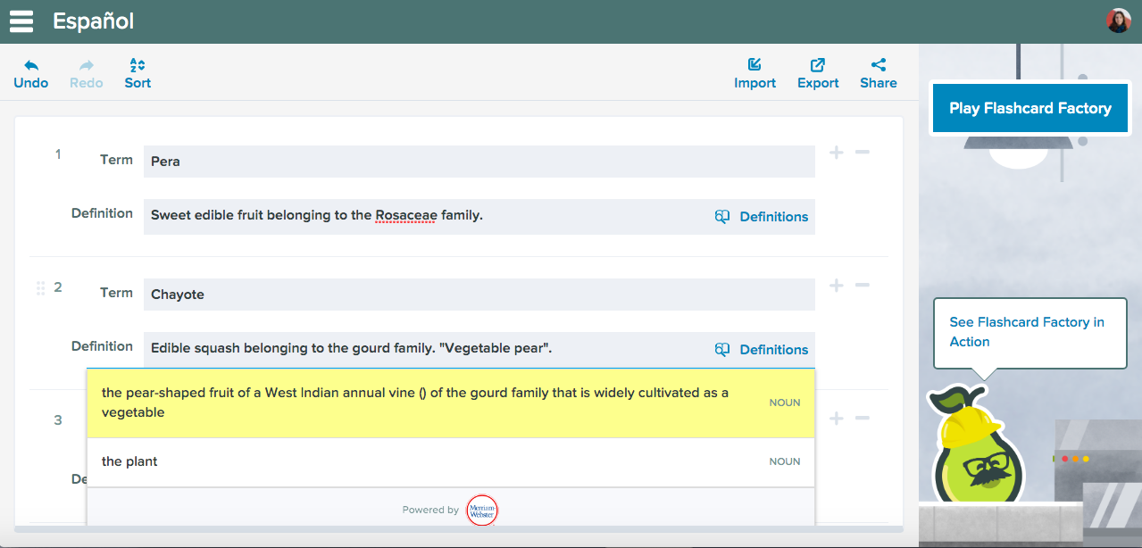 Getting Started with the Flashcard Factory